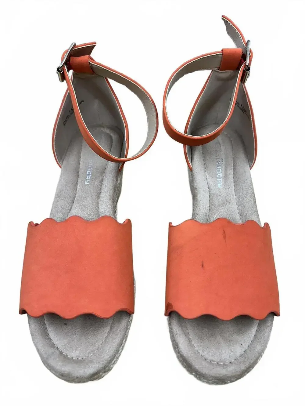 CL Chinese Laundry Orange Wedge Sandals with Ankle Strap